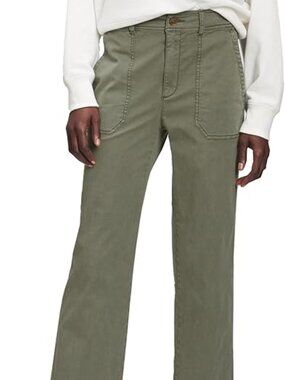 NWOT GAP Womens V-hr Girlfriend High-Rise, Cropped Khaki, Mesclun Green, Sz 10